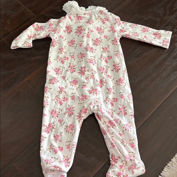 Pink Floral Ruffle Footie - Picture 3 of 3